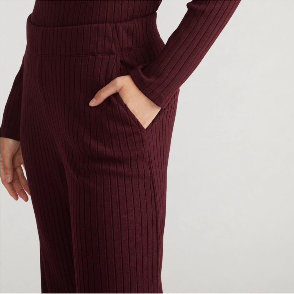 NWT Universal Standard Burgundy Ribbed Wide Leg Pants